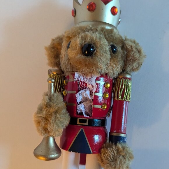 NWT 10" Teddy Bear Soldier Nutcracker Christmas Holiday Decor Michael's Ashland - Picture 8 of 12